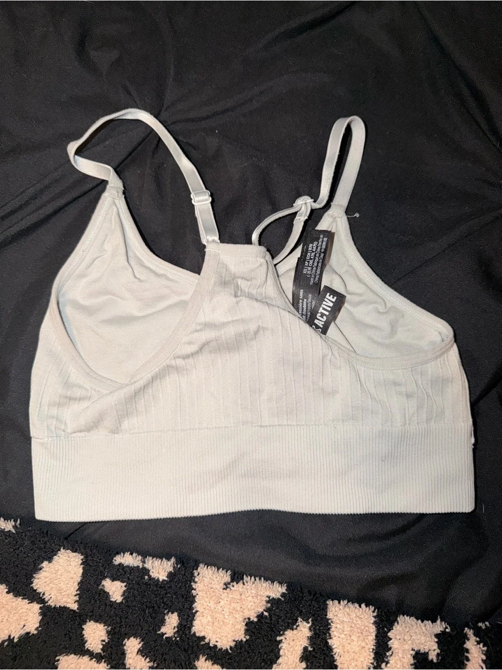 PINK Victoria's Secret Ribbed Seamless Sports Bralette - Light Gray